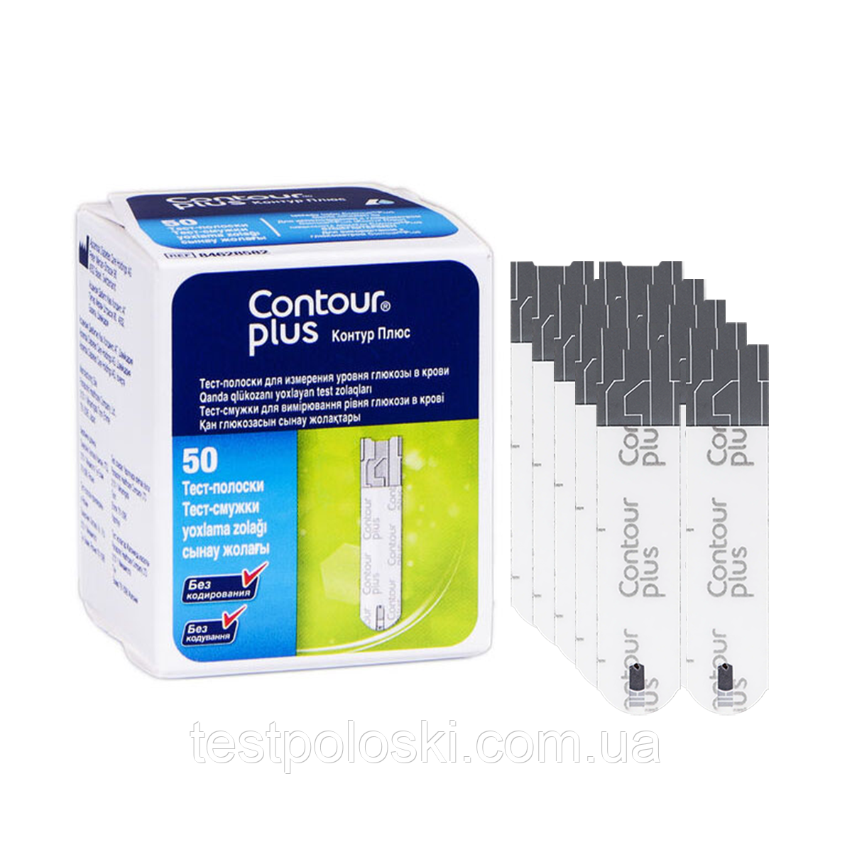 Тест-смужки Контур Плюс 50 шт. (Contour Plus)/500 штук