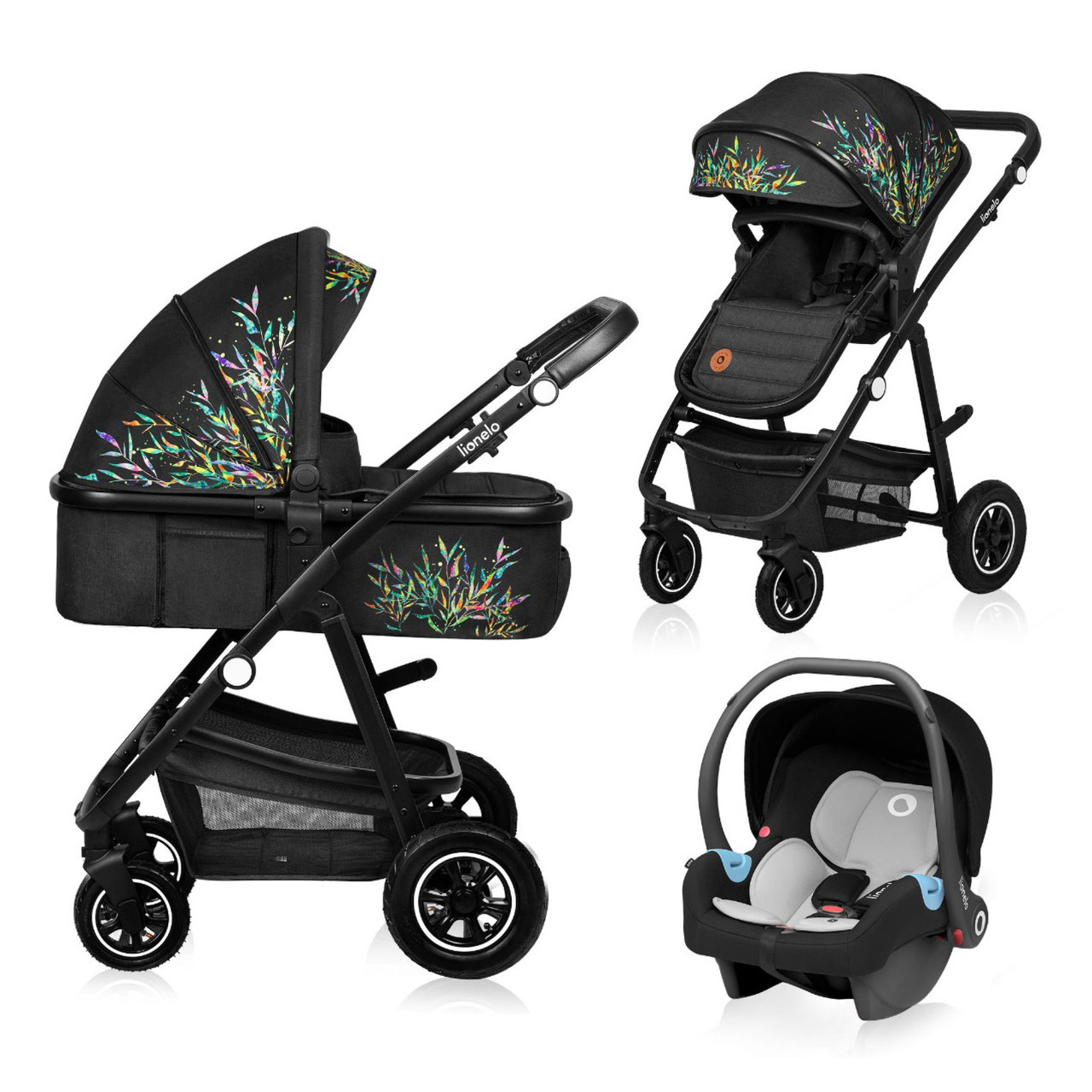 Коляска універсальна 3в1 Lionelo Amber Dreamin Чорна