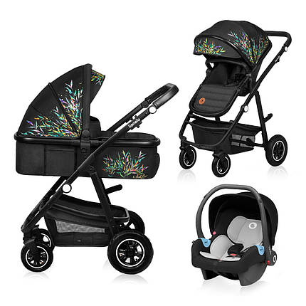 Коляска універсальна 3в1 Lionelo Amber Dreamin Чорна, фото 1