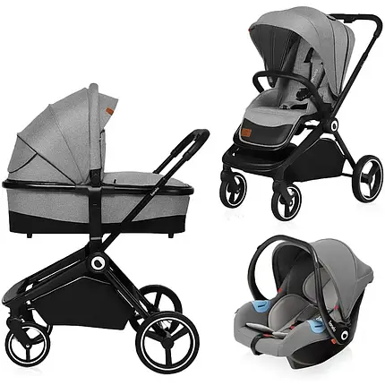 Коляска універсальна 3в1 Lionelo Mika Grey Stone Сіра, фото 1