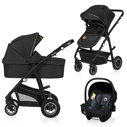 Коляска універсальна 3в1 Lionelo Bianka Black Onyx Чорна, фото 1