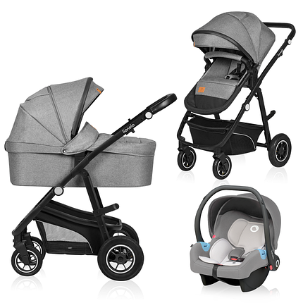 Коляска універсальна 3в1 Lionelo Bianka Grey Stone Сіра, фото 1