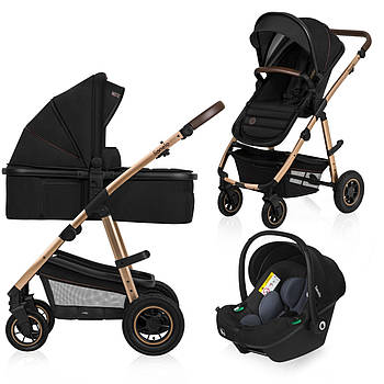 Коляска універсальна 3в1 Lionelo Amber Black Onyx Чорна