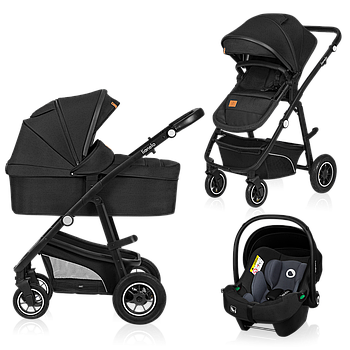 Коляска універсальна 3в1 Lionelo Bianka Black Onyx Чорна