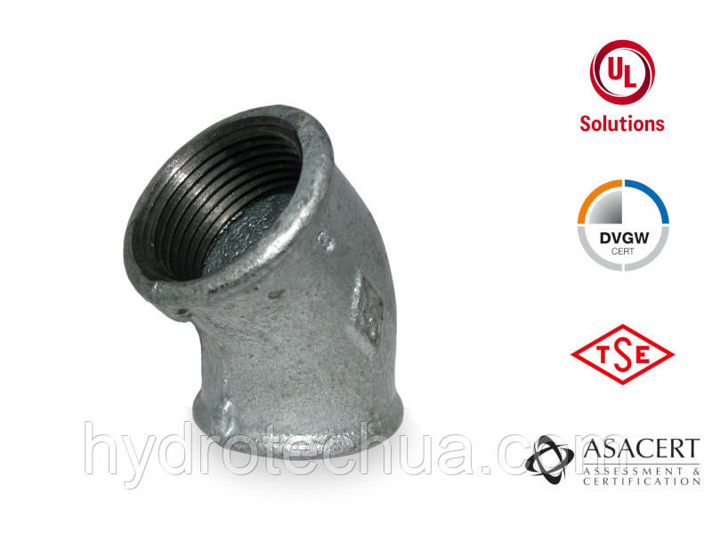 Кут 45° оцинкований ВВ 1" Hydro-T, фото 1