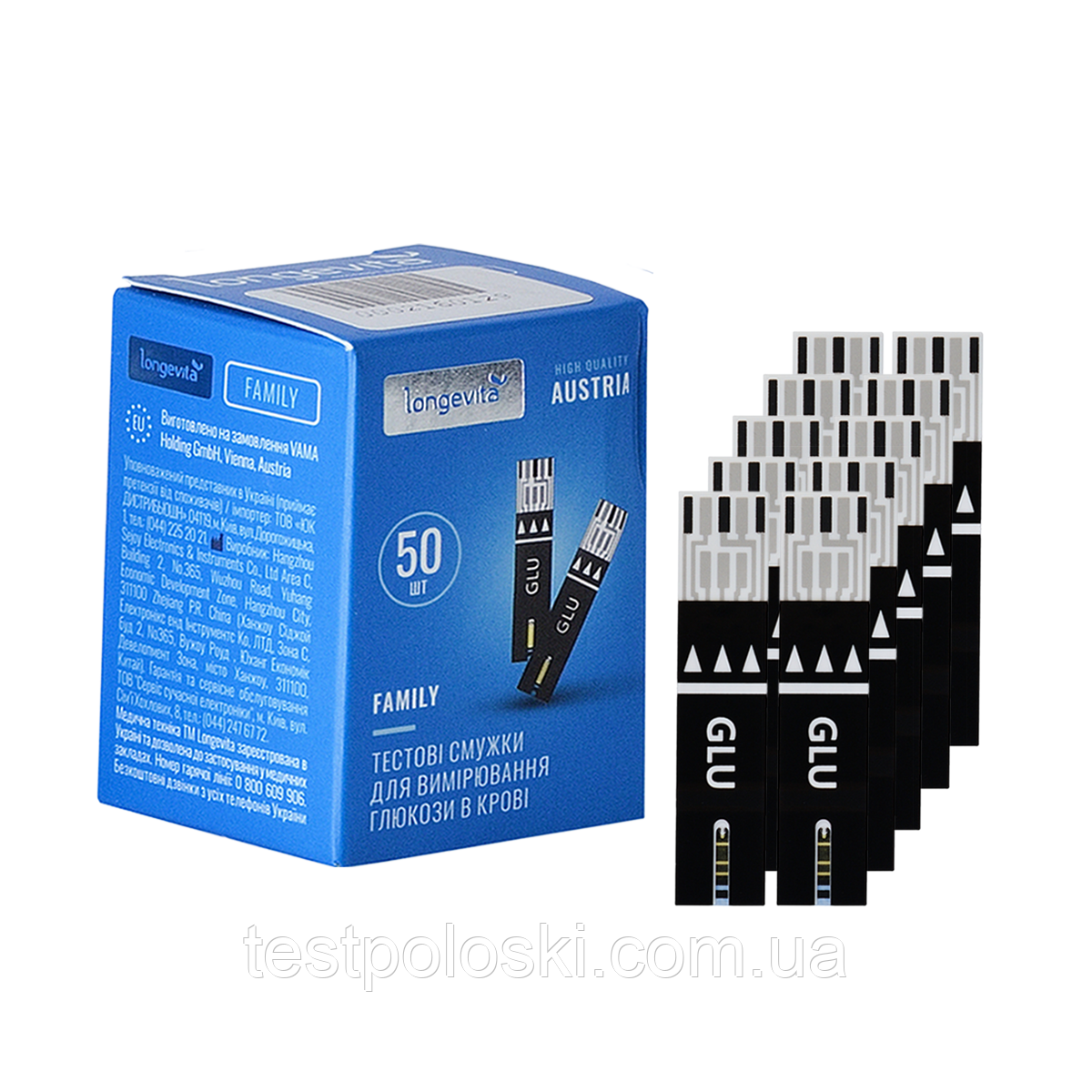 Тест-смужки Longevita Family, 50 — 500 штук