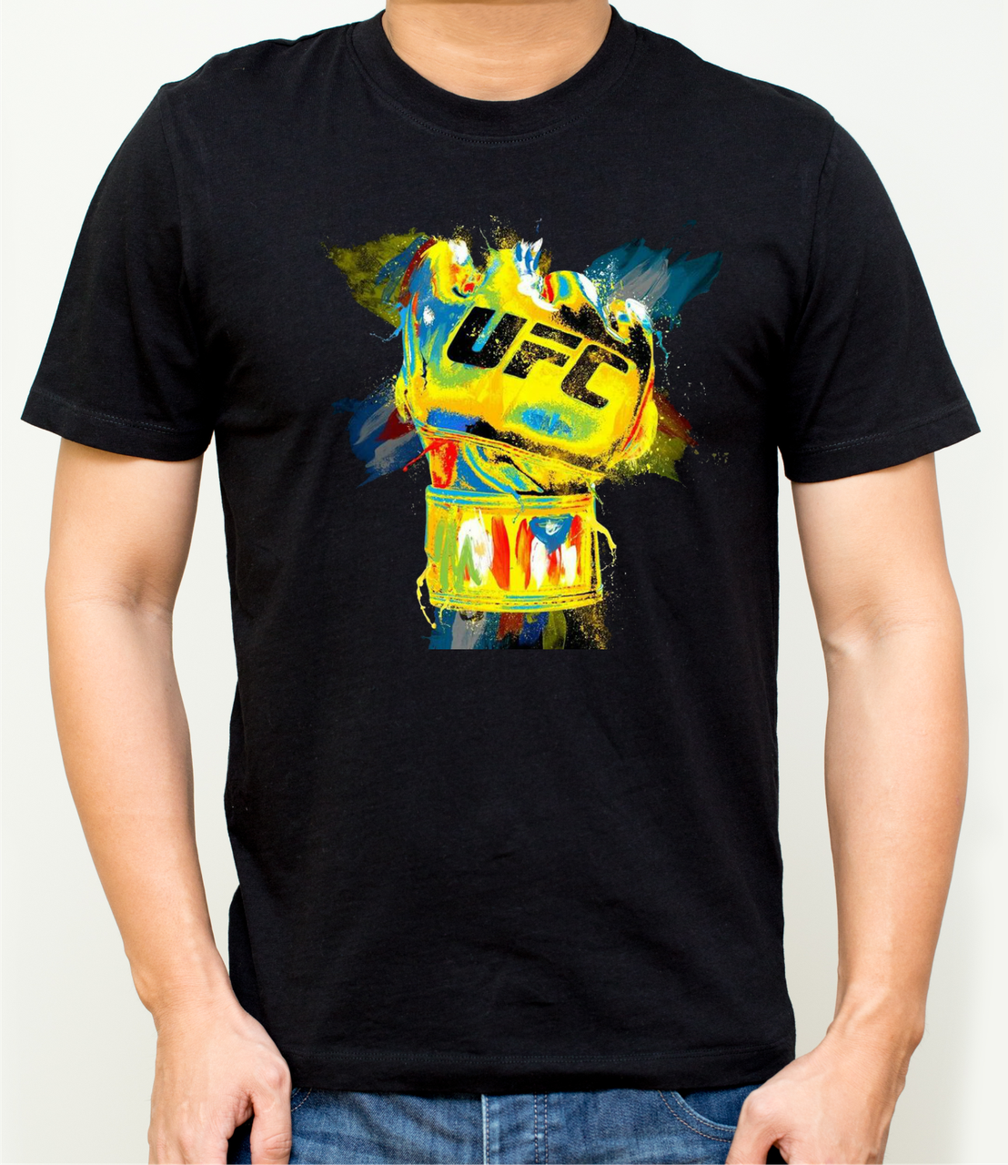 Футболка бавовняна для боксу та єдиноборств, футболка Перчатка UFC,одяг боксерською тематикою розмір S, фото 1