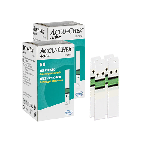 Тест-смужки Акку-Чек Актив 100 штук (Accu-Chek Active)/200 штук, фото 1