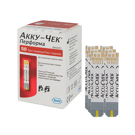Тест-смужки Акку-Чек Перформа 50 шт. (Accu-Chek Performa)/300 штук, фото 1