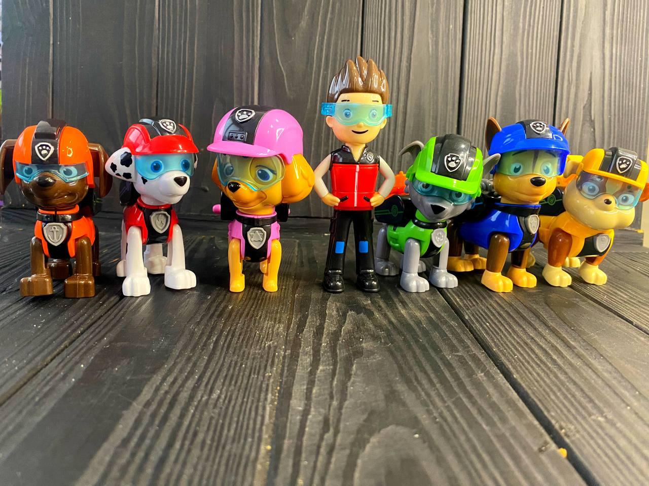Великий Ігровий набір фігурок Щенячий патруль 7 шт.відкриваються рюкзачки, фото 1