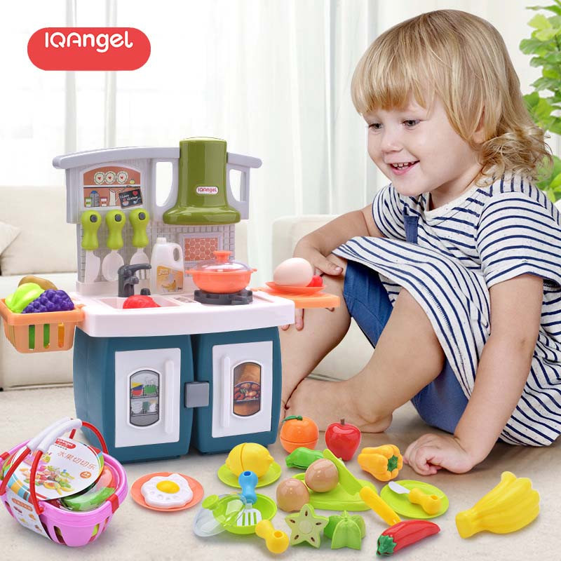 Маленька іграшкова дитяча кухня хлопчикові Набір світло звук духовка продукти посуд для рольових ігор у кухаря, фото 1