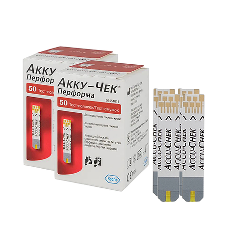 Тест-смужки Аку-Чек Перформа 100 шт. (Accu-Chek Performa)/200 штук, фото 1
