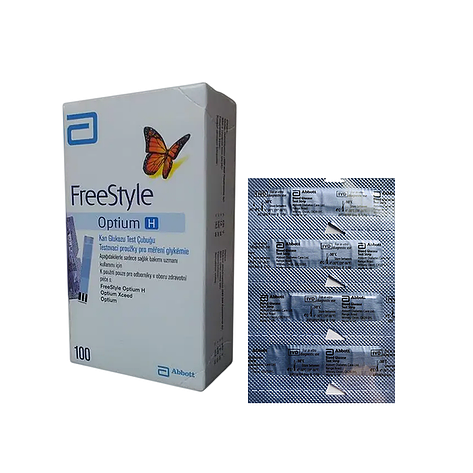 Тест смужки Фрі Стайл Оптіум Н (FreeStyle Optium H) 100 шт., фото 1
