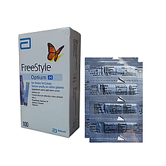 Тест смужки Фрі Стайл Оптіум Н 100 шт. (FreeStyle Optium H)/200 штук