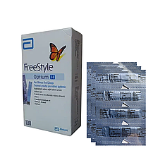 Тест смужки Фрі Стайл Оптіум Н 100 шт. (FreeStyle Optium H)/300 штук