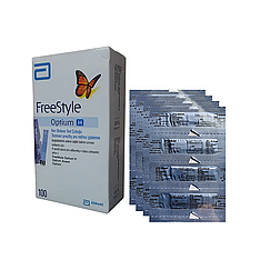Тест смужки Фрі Стайл Оптіум Н 100 шт. (FreeStyle Optium H)/400 штук