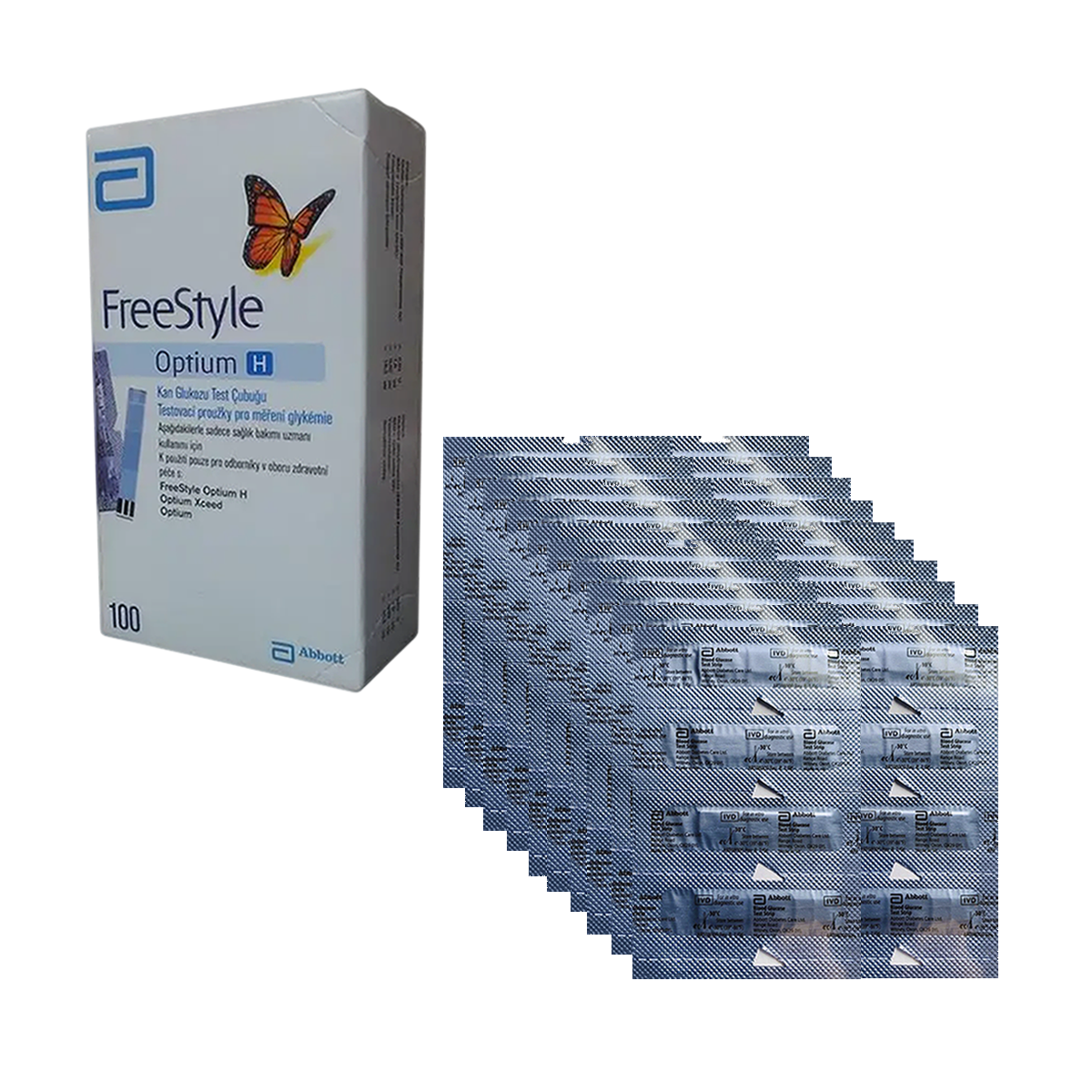 Тест смужки Фрі Стайл Оптіум Н 100 шт. (FreeStyle Optium H)/2000 штук