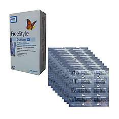 Тест смужки Фрі Стайл Оптіум Н 100 шт. (FreeStyle Optium H)/2000 штук