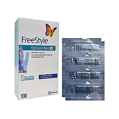 Тест смужки Фрі Стайл Оптіум Нео Н 100 шт. (FreeStyle Optium Neo H)/200 штук