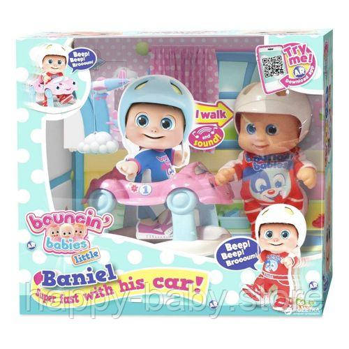Уцінка. Маленька лялька-пупс "Bouncinʼ Babies Baniel little" з ходунками - пробита слюда, фото 1