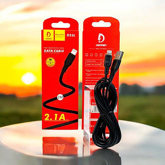 Кабель Denmen D23L USB - Lightning 2.1A кабель для iPhone, Айфон 5/6/7/8/Х/ХS/ХR/11/11Pro 2m, фото 1