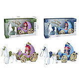 Карета з коником і лялькою, музика і підсвічування (блакитна), фото 2