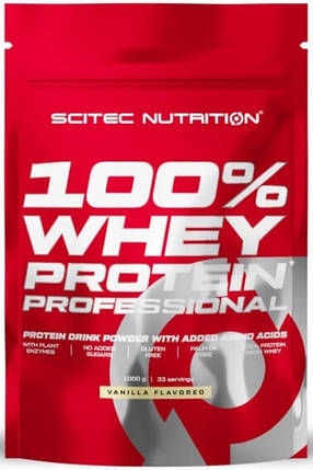 Сироватковий протеїн Scitec Nutrition 100% Whey Protein Professional 1кг ваніль, фото 1