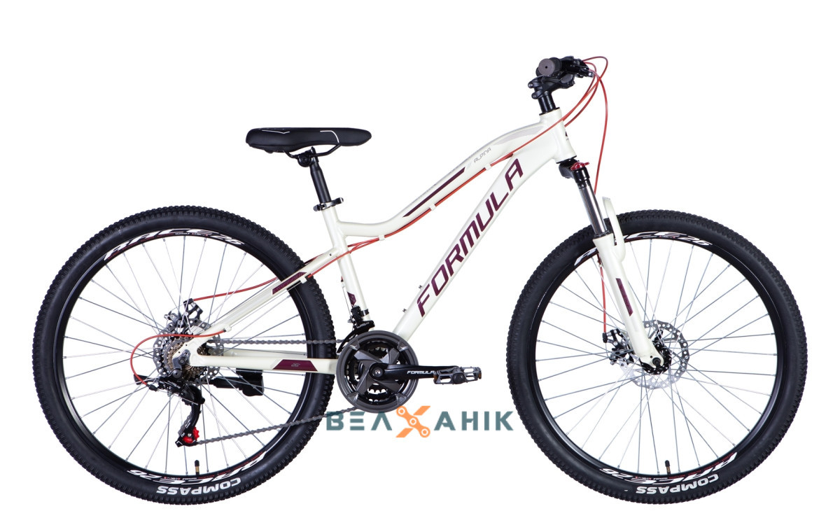 Велосипед 26" Formula ALPINA AM DD (рама 15") біло-бордовий