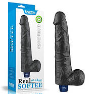 REAL SOFTEE Rechargeable Vibrating Dildo(Black) 10.5, фото 2