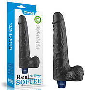 REAL SOFTEE Rechargeable Vibrating Dildo(Black) 10.0, фото 2