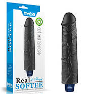 REAL SOFTEE Rechargeable Vibrating Dildo(Black) 9.5, фото 2