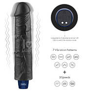 REAL SOFTEE Rechargeable Vibrating Dildo(Black) 9.5, фото 4