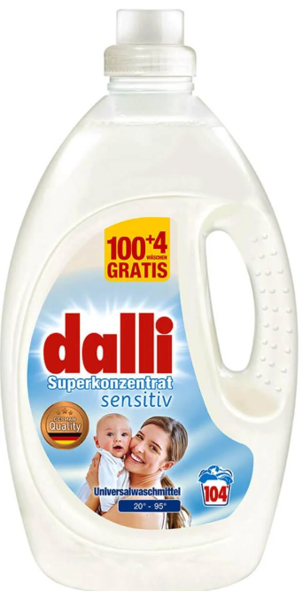 Дитячий гель для прання Dalli Sensitiv суперконцентрат Німеччина, 3.65л (104 прання), фото 1