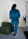Костюм домашній ВЕЛЮРОВИЙ ЖАКЕТ+ШТАНЦІ ШАЛЬ СМАРАГД 905 БАТАЛ 2XL-5XL, фото 9