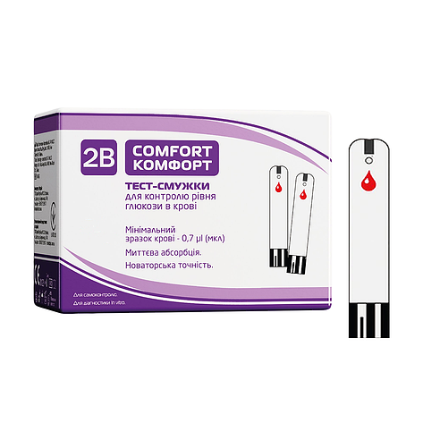 Тест-смужки Тубі Комфорт (2B Comfort) 50 шт., фото 1