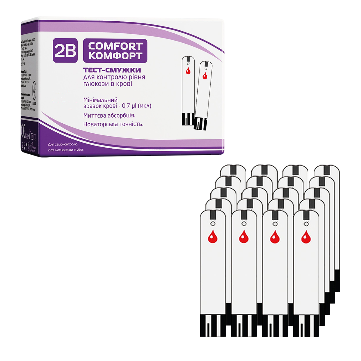 Тест-смужки Тубі Комфорт 50 шт. (2B Comfort)/1000 штук