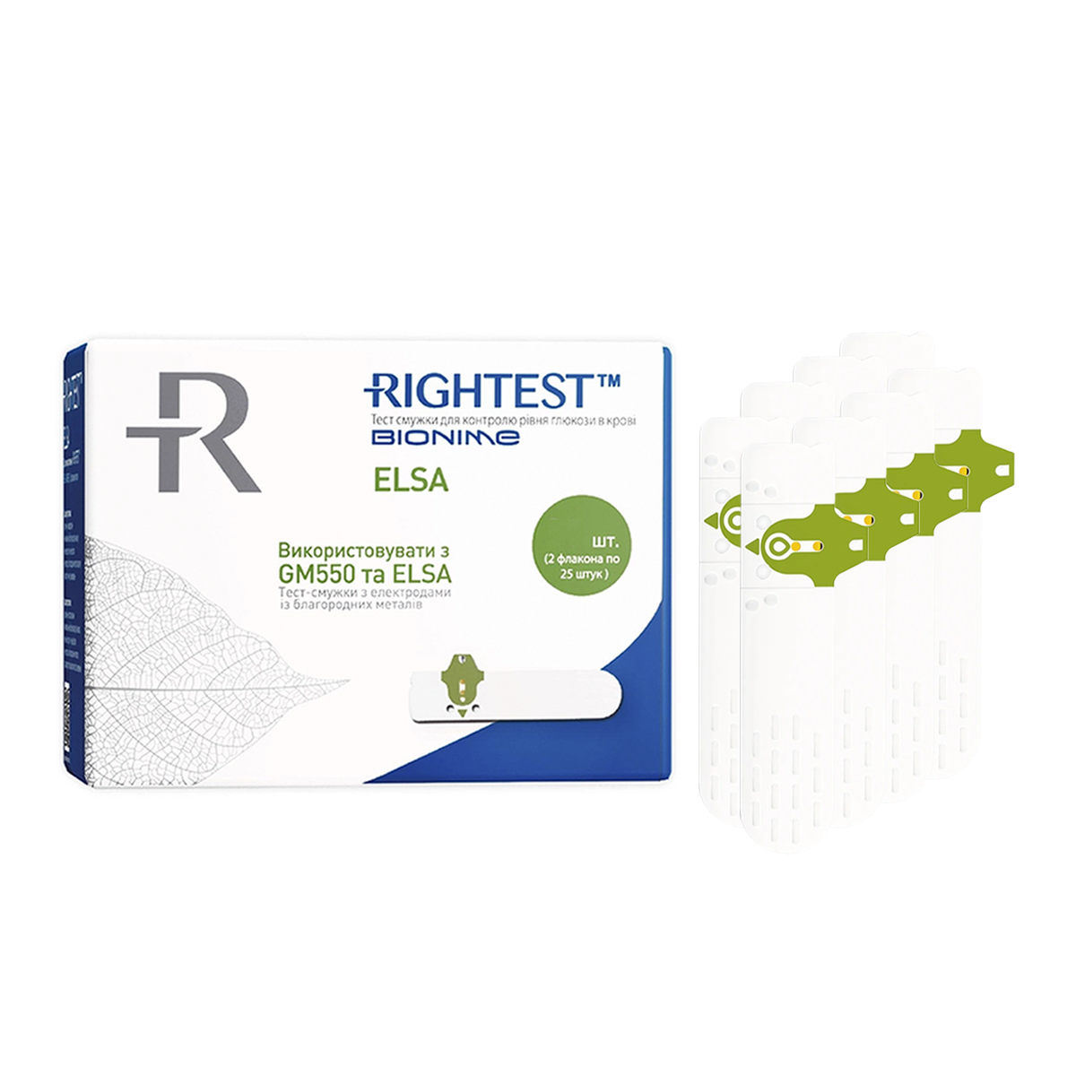Тест смужки Біонайм ГС 550 (Bionime Rightest GS550) (ELSA) 50 — 400 штук