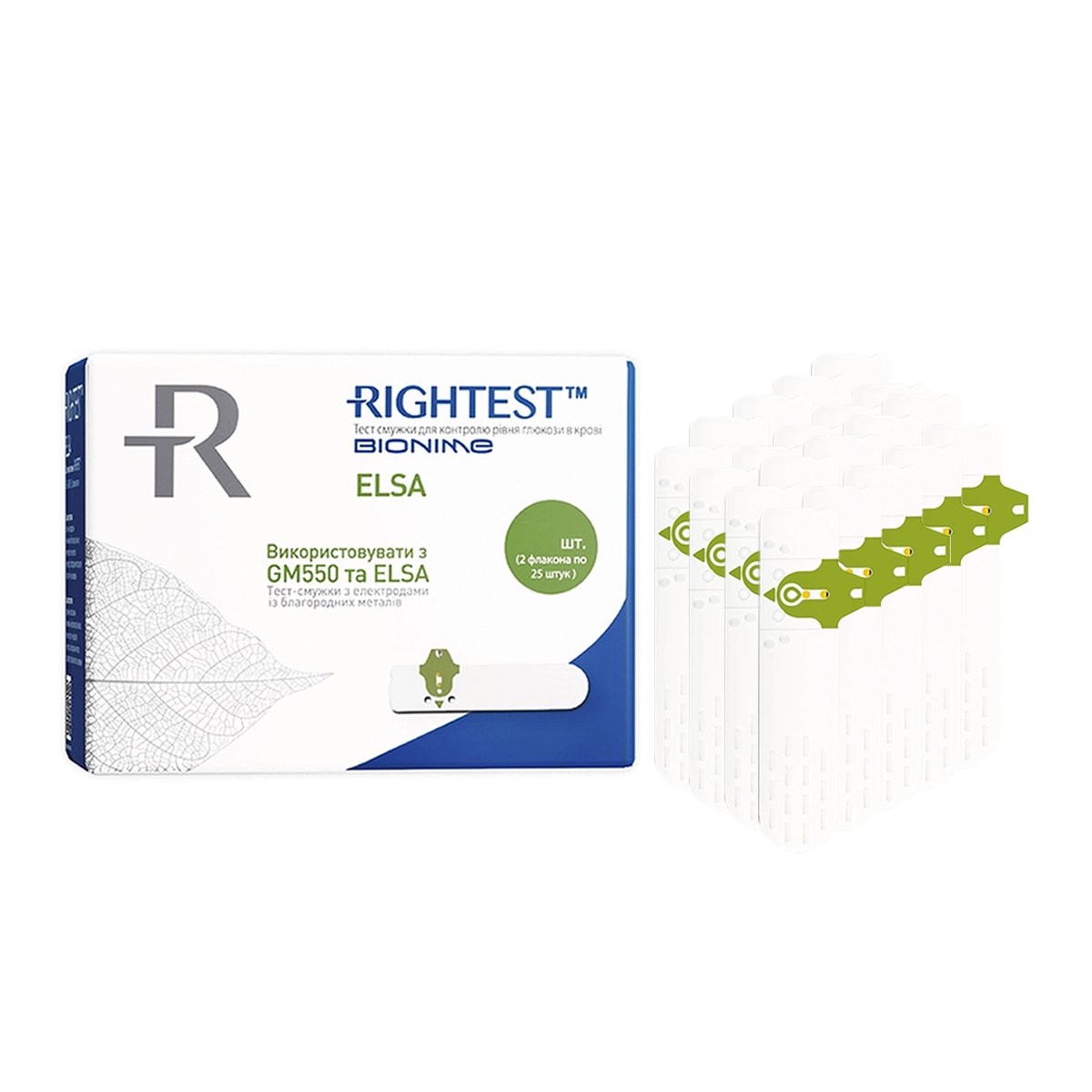 Тест смужки Біонайм ГС 550 (Bionime Rightest GS550) (ELSA) 50 — 1000 штук