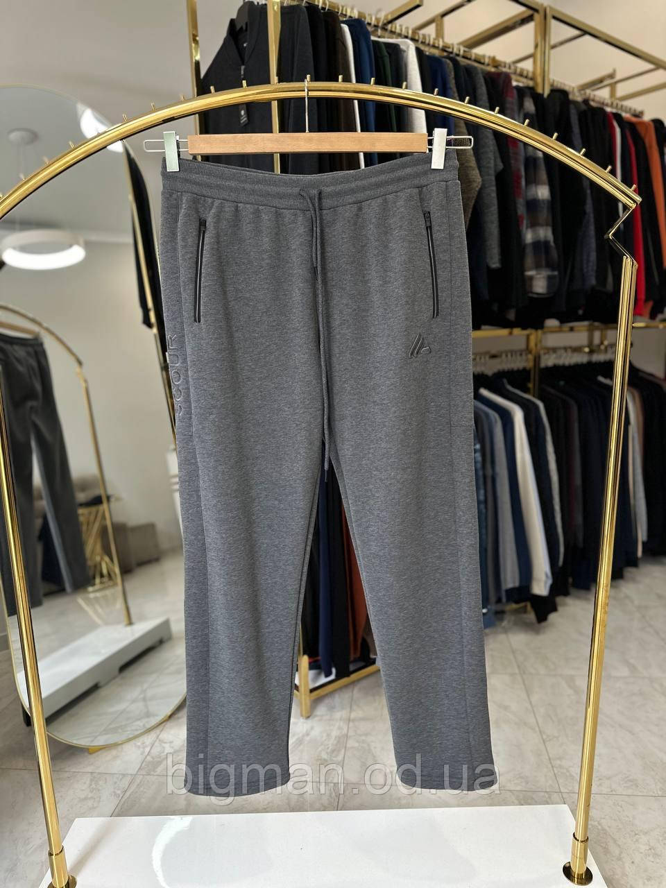 Чоловічі спортивні штани на флісі La Vita 4302 (батал) 3-7XL сірі прямі