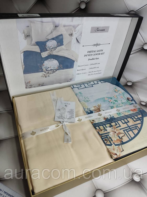 Carmen сатинова постільна білизна. Полуторний. Dijital Belizza Туреччина., фото 1