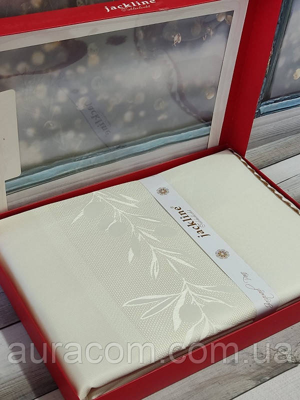 Jackline Туреччина.OLIVE.Жаккардова скатертина 160х220см.