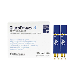 Тест смужки ГлюкоДоктор (GlucoDr)/100 штук
