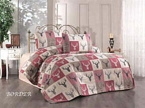 Полуторний розмір,постільна білизна з фланелі,Бордер, BELIZZA, Туреччина.