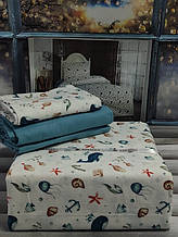 Полуторний комплект постільної білизни, із фланелі(байка). Marin, BELIZZA, Туреччина.
