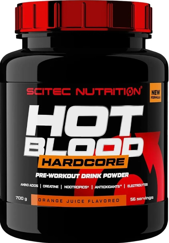 Передтренувальний комплекс Scitec Nutrition Hot Blood Hardcore 700g апельсин