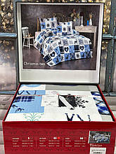 Chrismas two Євро фланелева постільна білизна. Бавовна.