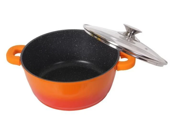 Каструля алюмінієва з антипригарним покриттям Bohmann Cooc Max 3.9 літри 24 см з кришкою BH-7324MRB-OR, фото 1