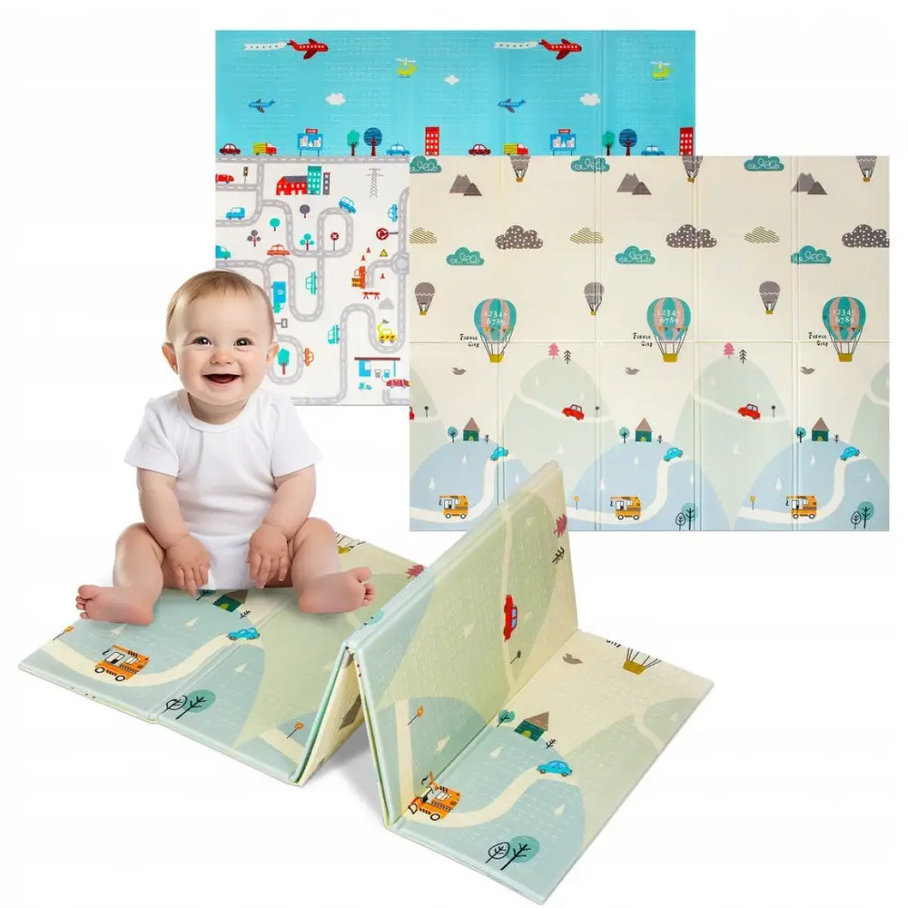 Килимок термо 2-х сторонній ігровий розвиваючий складний Lionelo Salma Multicolor (розмір 180х120см, EVA)