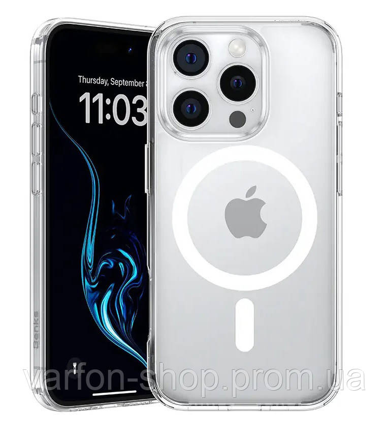 Протиударний прозорий чохол на iPhone 16 Pro Max з MagSafe - фото 1 - id-p2373377273
