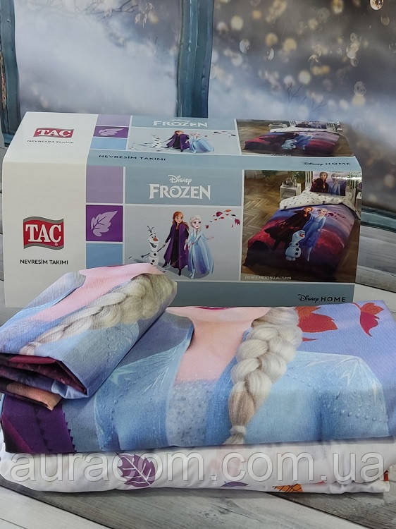 Дитяча постільна білизна, полуторний розмір, простирадло на гумці, Frozen autumu  TAC Туреччина., фото 1